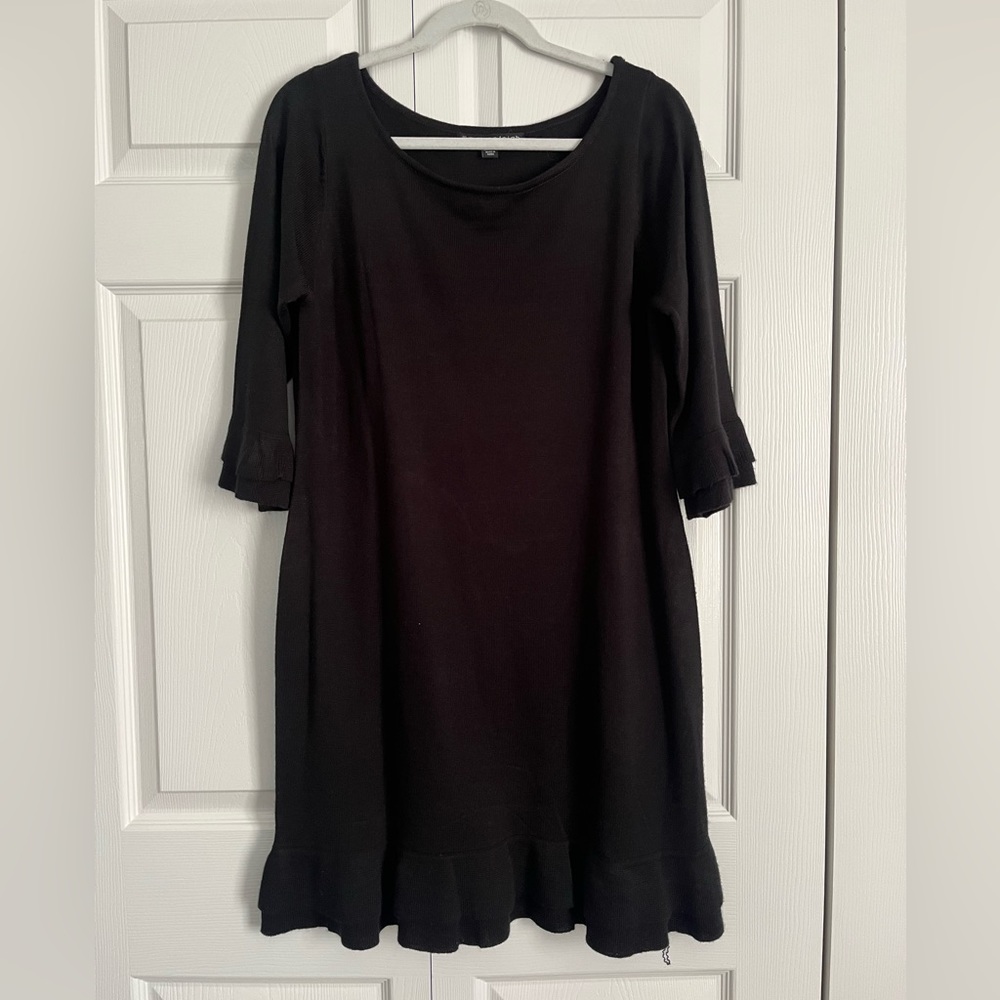 Black lightweight sweater dress.